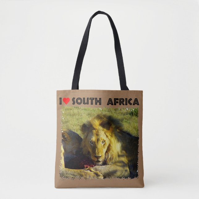 Bolso De Tela I Heart South Africa Lion Stare (Anverso)
