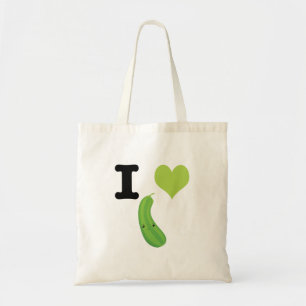 Bolso De Tela I Heart Zucchini Cute Kawaii Zucchini