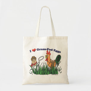 Bolso De Tela I huevos de Hierba-FED del corazón