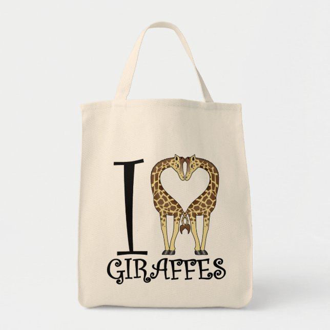 Bolso De Tela I jirafas del corazón (Frente)