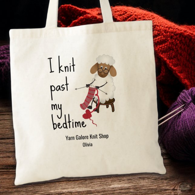 Bolso De Tela I Knit Past My Bedtime Sheep Knitting Lovers (Subido por el creador)