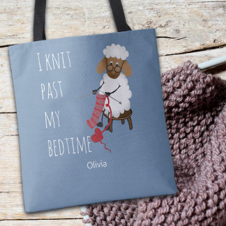 Bolso De Tela I Knit Past My Bedtime Sheep Knitting Lovers
