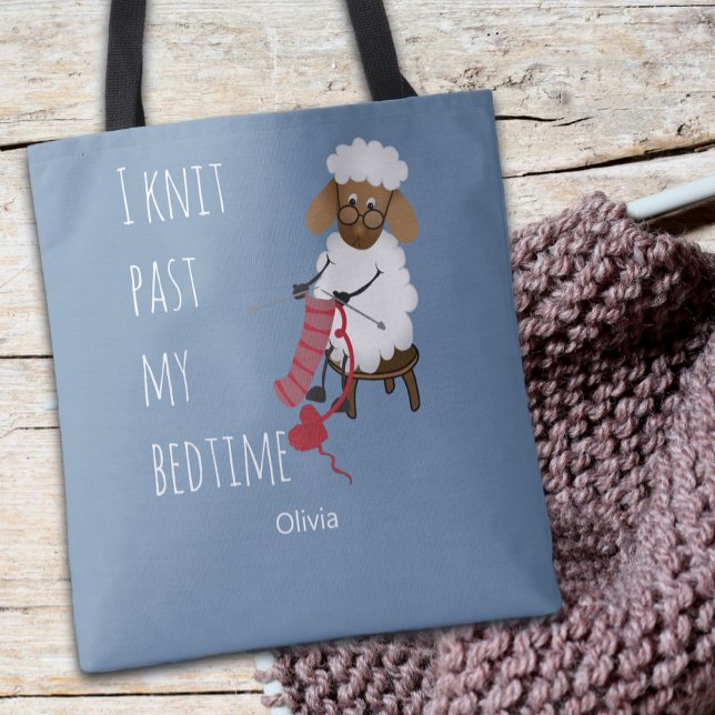 Bolso De Tela I Knit Past My Bedtime Sheep Knitting Lovers (Subido por el creador)