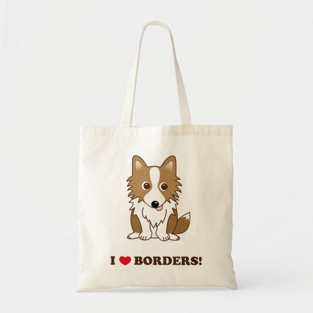 BOLSO DE TELA I LOVE BORDERS! 立ち耳レッドバージョン (Frente)