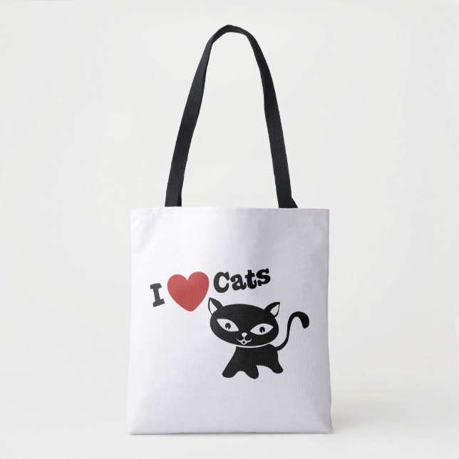 Bolso De Tela I Love Cat (Anverso)