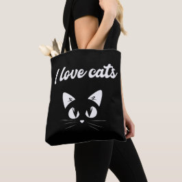 Bolso De Tela "I love Cats"
