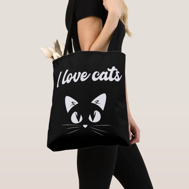 Bolso De Tela "I love Cats" (Detalle)