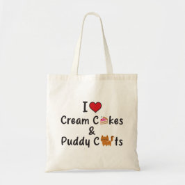Bolso De Tela I Love Cream Cakes & Puddy Cats