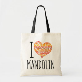 Bolso De Tela I Love Mandolin Orange Mandala Heart