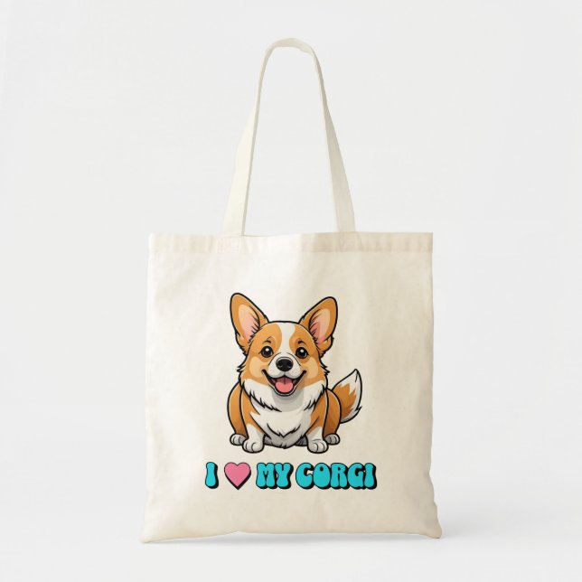 Bolso De Tela I Love My Corgi (Frente)