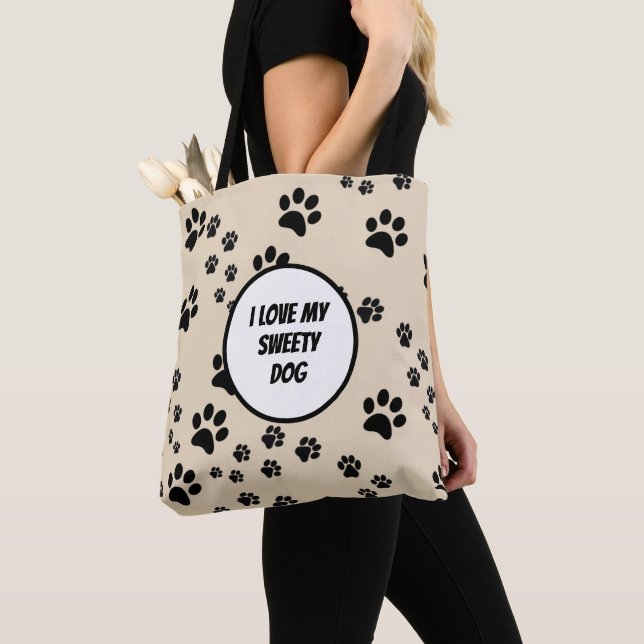 Bolso De Tela I love my sweet dog (Detalle)