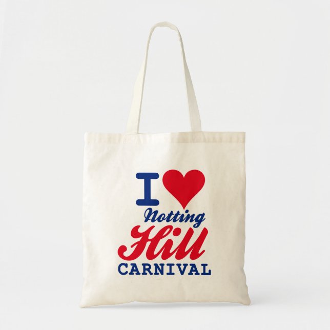 BOLSO DE TELA I LOVE NOTTING HILL CARNIVAL (Frente)
