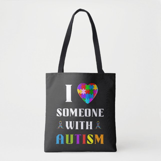 Bolso De Tela I Love Someone With Autism (Anverso)