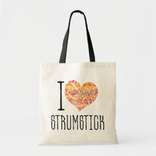 Bolso De Tela I Love Strumstick Orange Mandala Heart