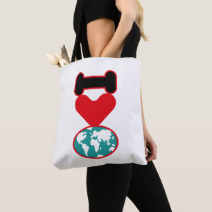 BOLSO DE TELA I LOVE THE WORLD BY MASANSER PIXELAT