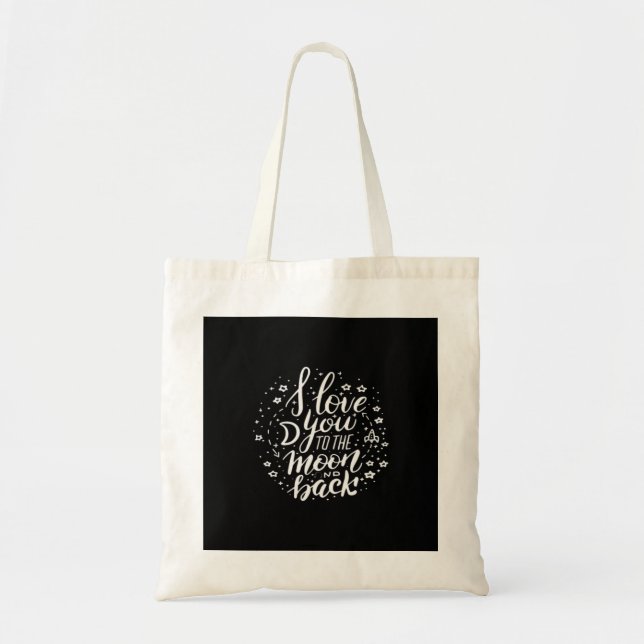 Bolso De Tela I Love You To The Moon And Back Timeless Appeal  (Frente)
