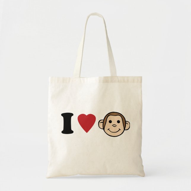 Bolso De Tela I monos del corazón (Frente)