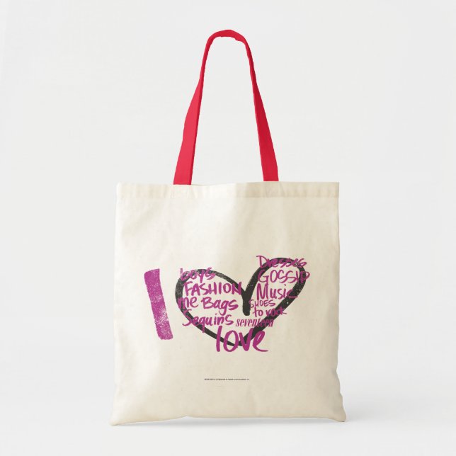 Bolso De Tela I púrpura de la pintada del corazón (Frente)
