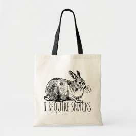 Bolso De Tela I Require Snacks Cute Bunny Rabbit