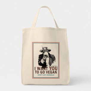 Bolso De Tela I Want You To Go Vegan