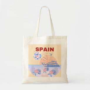 Bolso De Tela Ibiza, España, Viajes, Arte Retro, Pastel