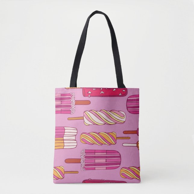 Bolso De Tela Ice cream pattern,illustration.  (Anverso)