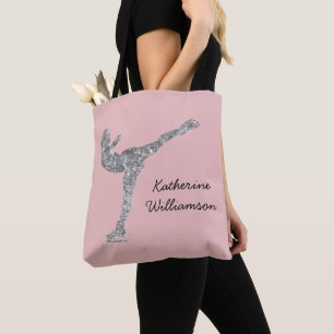 Bolso De Tela Ice Skymer plateado de patinaje artístico sobre hi