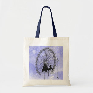 Bolso De Tela Icónico London Attraction Pen y la tinta azul viol