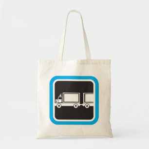 Bolso De Tela Icono Azul de Camión y Remolque