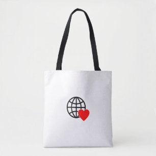 Bolso De Tela Icono de Globo de Amor Mundial   Diseño de Verano 