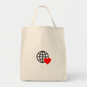 Bolso De Tela Icono de Globo de Amor Mundial   Diseño de Verano 