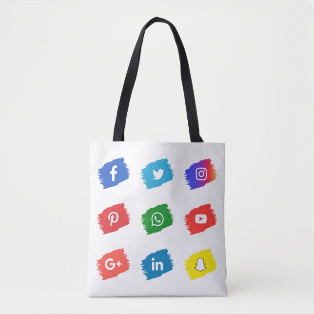 Bolso De Tela Icono de medios sociales (Anverso)