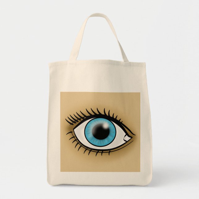 Bolso De Tela Icono de ojos azules (Frente)