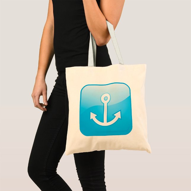 Bolso De Tela Icono nautical Blue Anchor Marítimo moderno (Subido por el creador)