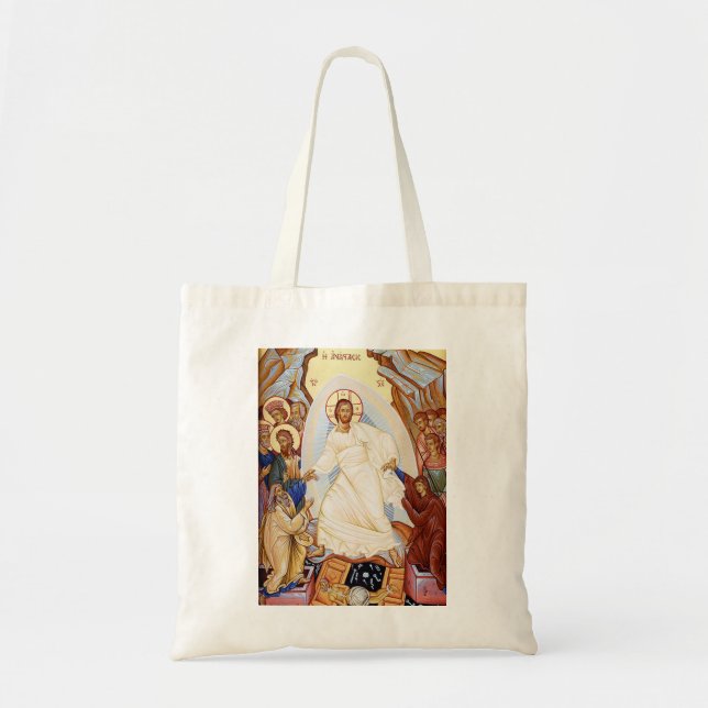 Bolso De Tela Icono ortodoxo de la resurrección de la Anastasis (Frente)