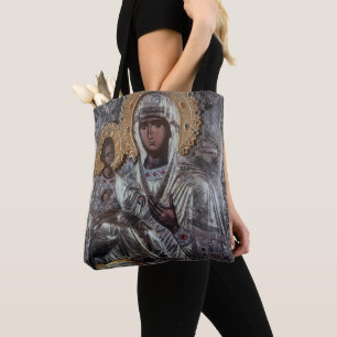 Bolso De Tela Icono religioso de la Virgen María de las Tres Man