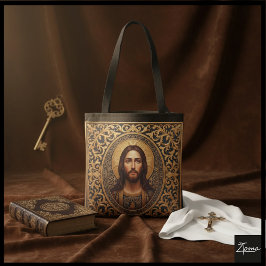 Bolso De Tela Icono Sagrado Dorado - Jesús