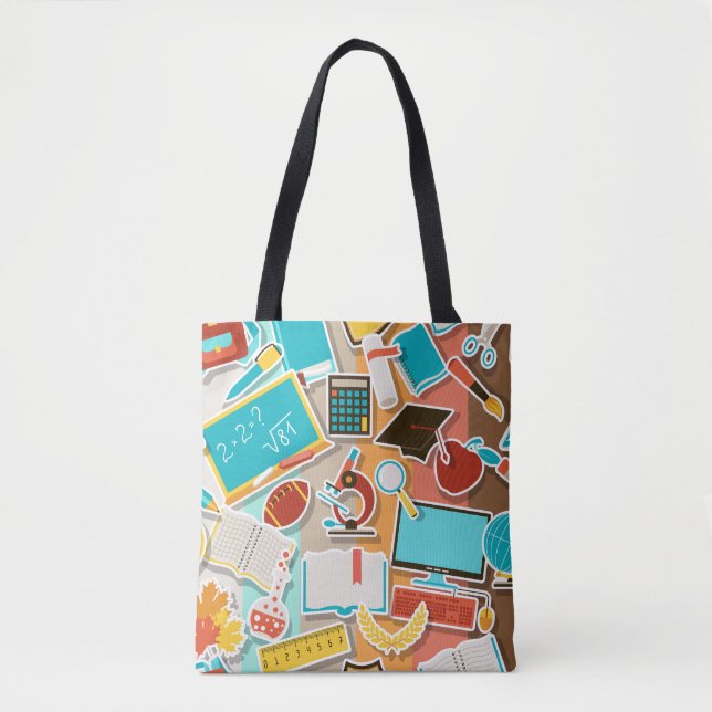 Bolso De Tela Iconos de equipos escolares (Anverso)