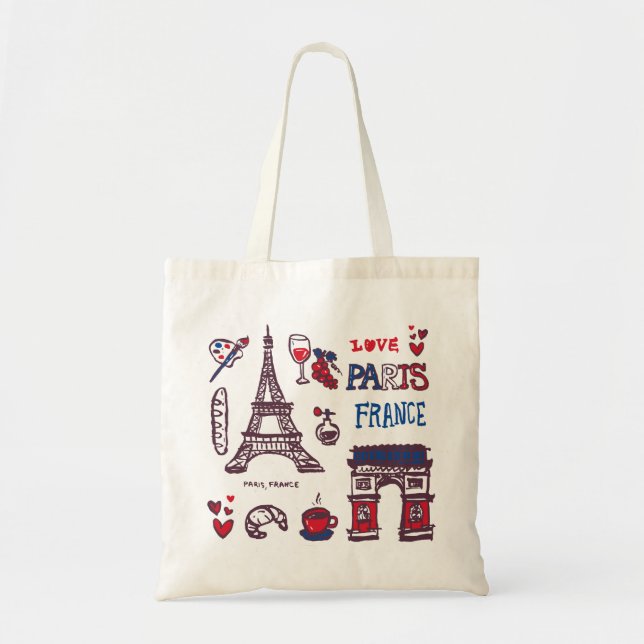 Bolso De Tela Iconos de París (Frente)