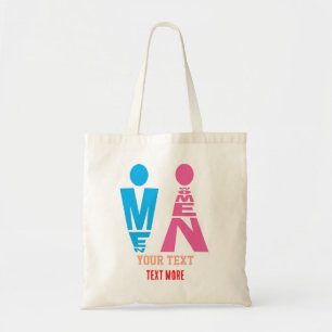 Bolso De Tela Iconos de tipografía de hombres y mujeres: diseño 