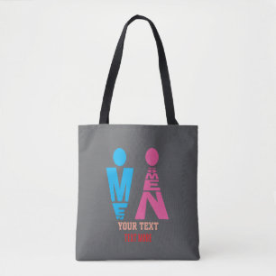 Bolso De Tela Iconos de tipografía para hombres y mujeres: diseñ
