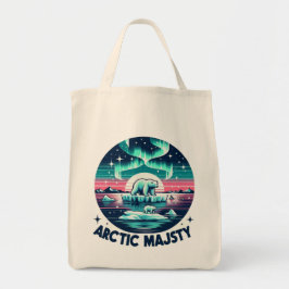 Bolso De Tela Icy Blue Retro Polar Bear Arcadio Majesty