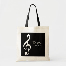 Bolso De Tela idea de música de treble clef personalizada