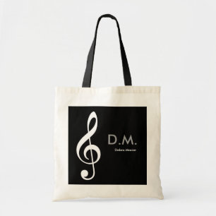 Bolso De Tela idea de música de treble clef personalizada