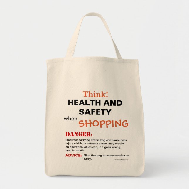 Bolso De Tela Idea de regalo de Rótulo divertida sobre salud y s (Frente)