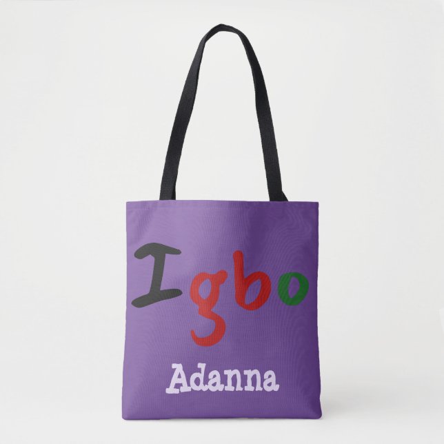 Bolso De Tela Igbo Tribal Purple (Anverso)