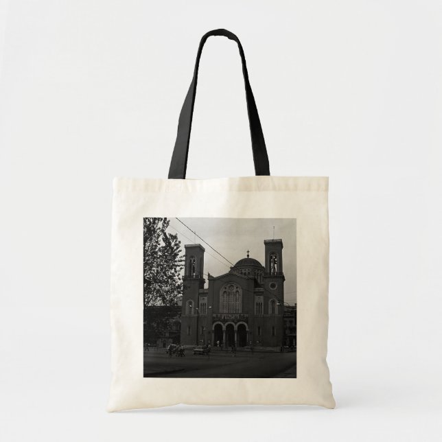 Bolso De Tela Iglesia de Atenas de BW Grecia 1970 (Frente)