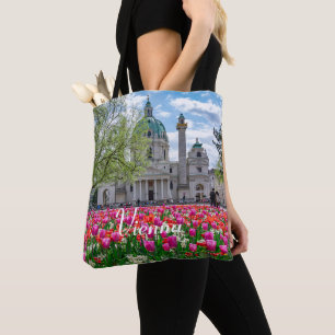 Bolso De Tela Iglesia de San Carlos en primavera en Viena, Austr