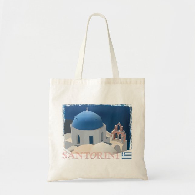 Bolso De Tela Iglesia de Santorini (Frente)
