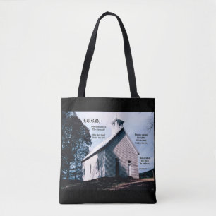 Bolso De Tela Iglesia en una colina con salmo 15:1-2